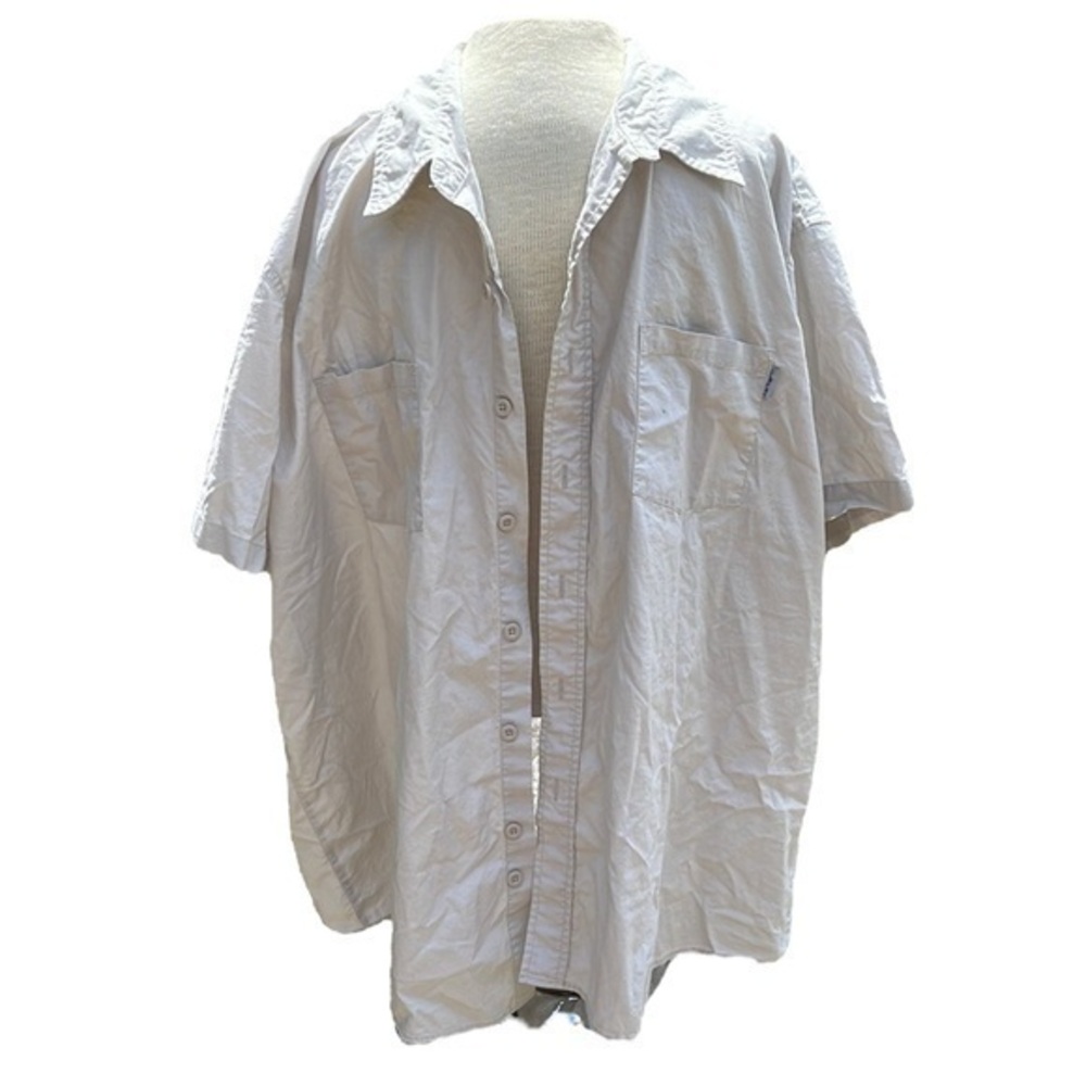 Carhartt short sleeve button down cream color size 3XL